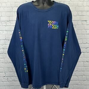 Teddy Fresh Acid Trip T Shirt Streetwear Long Sleeve Blue Tee Mens XXXL 3XL